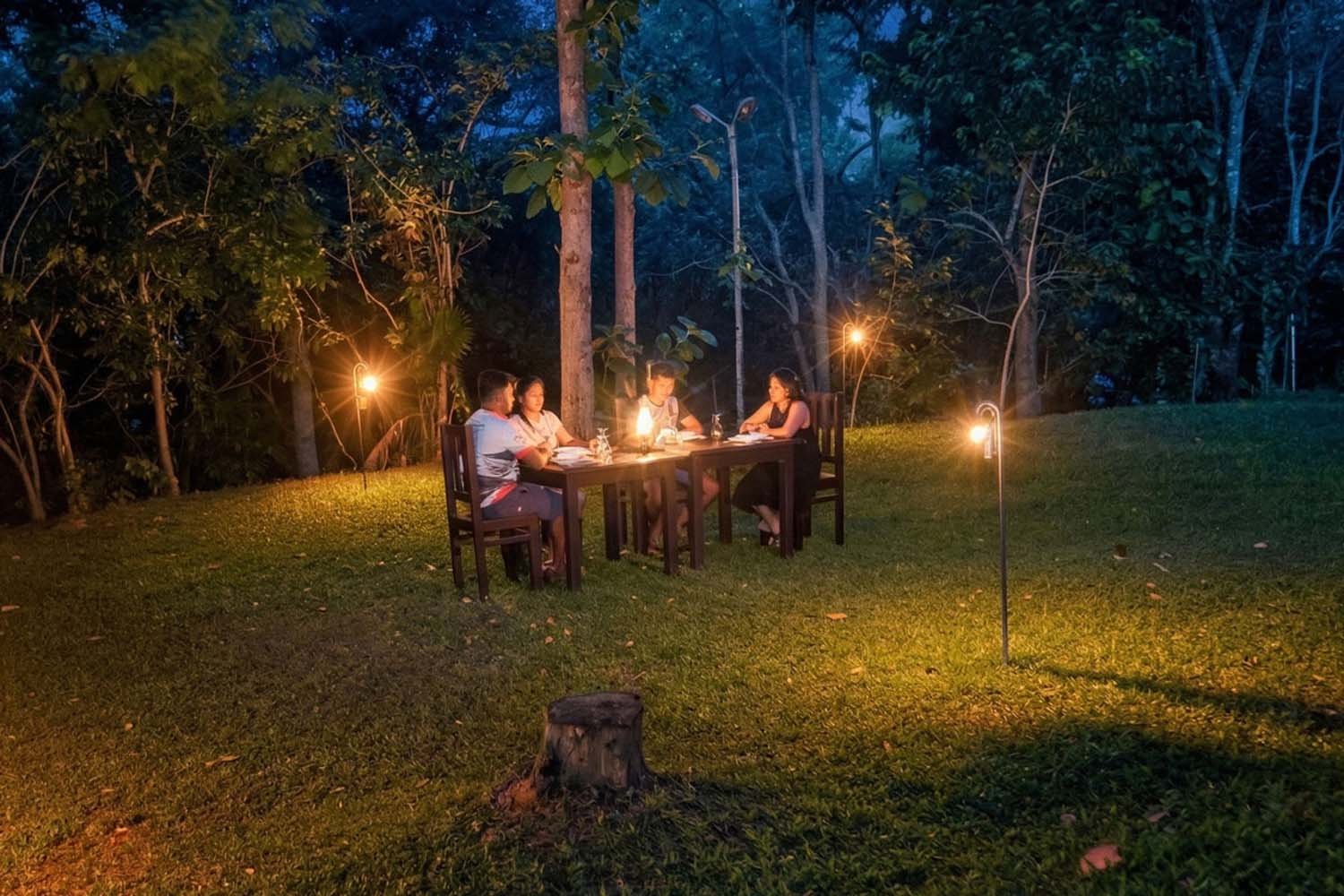 Starlight outdoor dining at Mastodon Valley